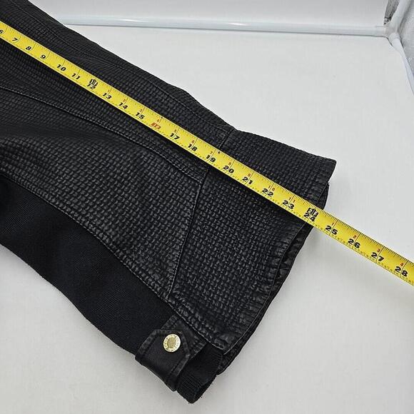 Calvin Klein L Black Vegan Leather Gold Chic Luxury UQ Urban Chic Jacket NWT - Picture 7 of 13